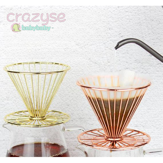ที่วางกรองกาแฟสแตนเลสสําหรับ Pour Over Dripper 28 String 10x10x8.5 ซม.