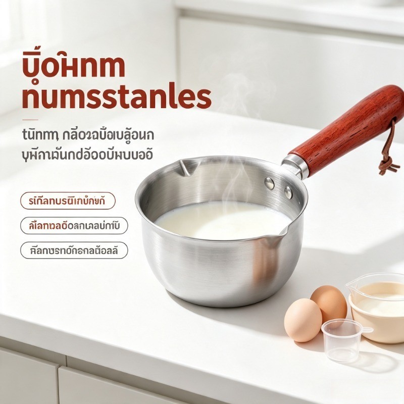 หม้ออุ่นนม หม้อสแตนเลส ต้มซุป ต้มเนย ขนาดเล็ก