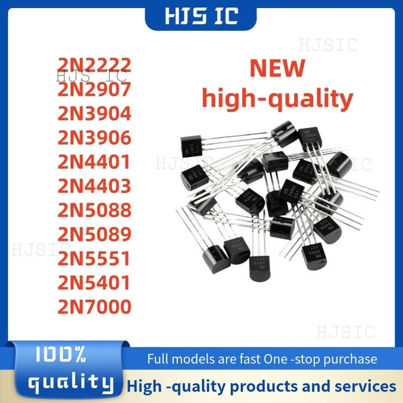 10PCS 2N3904 2N2222 2N2907 2N3906 2N4401 2N4403 2N5088 2N5089 2N5551 2N5401 2N7000 TO-92 NPN ทรานซิส
