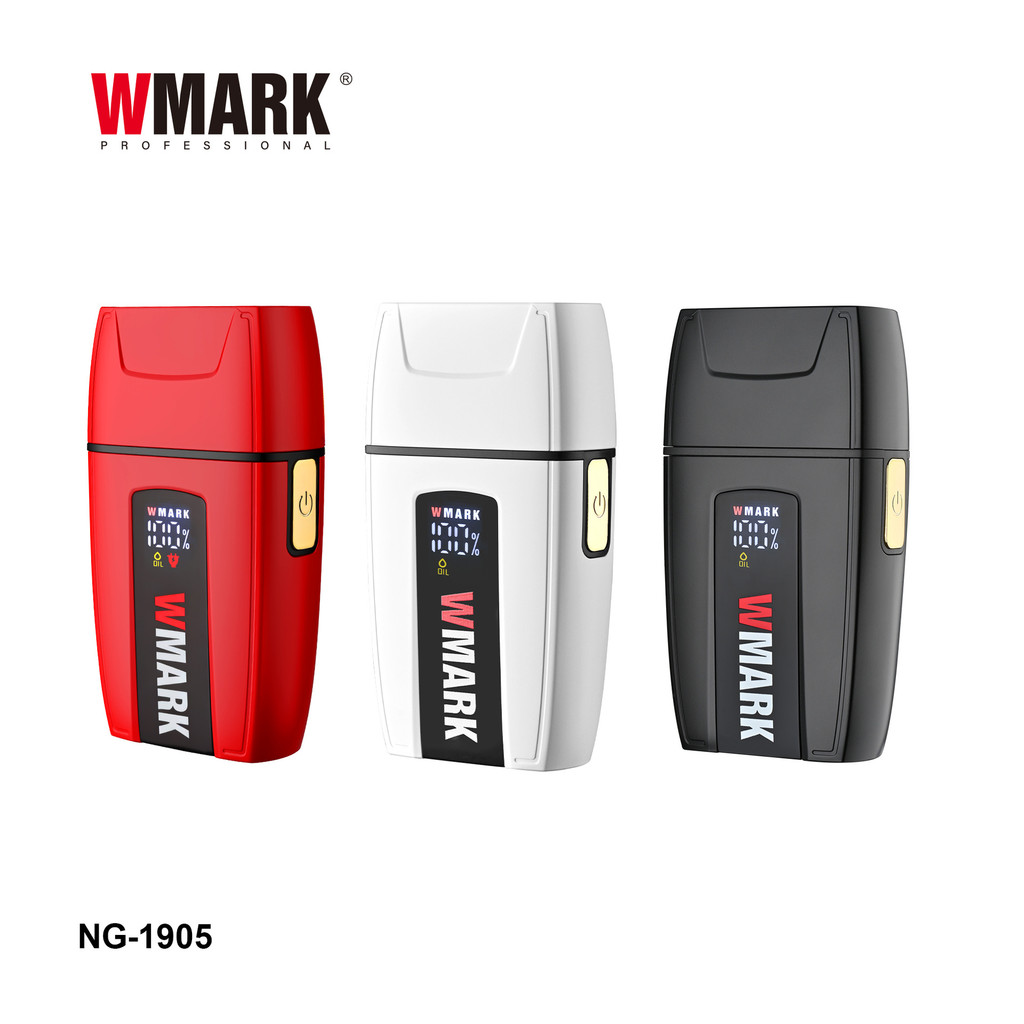 เครื่องโกนหนวดไฟฟ้า WMARK พร้อมจอแสดงผลดิจิตอลอัจฉริยะ, หัวใบมีดไทเทเนียมแกะสลักคู่, มีดโกนชาร์จเร็ว