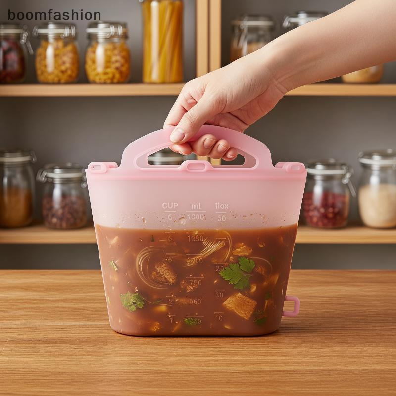 [BOOM] ถุงแช่แข็งเก็บอาหาร 1000/1200/1500ml Self Sealing แบบพกพา Fresh-Keeping กระเป๋าสําหรับห้องครัว Camping เดินป่า Sna Pa TH