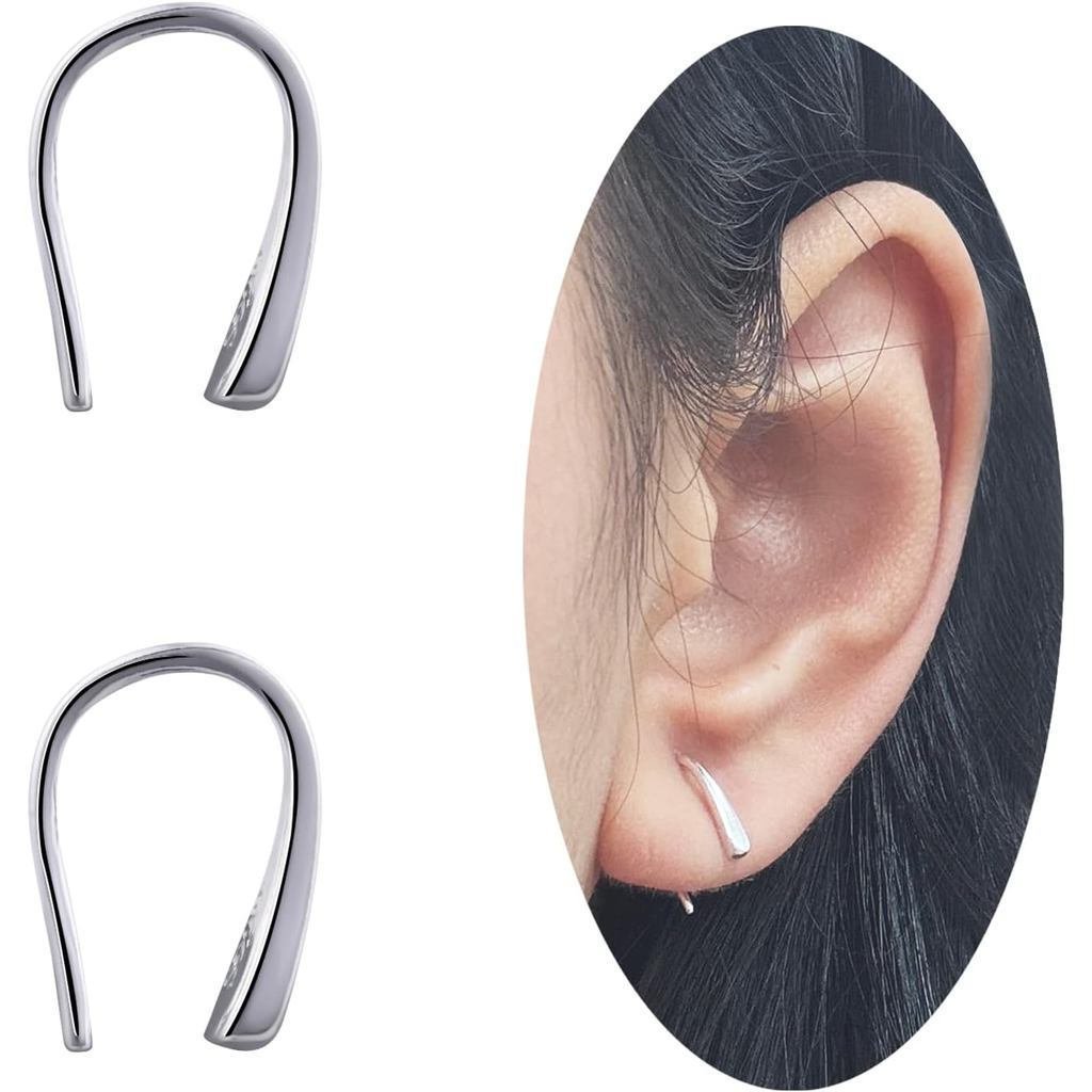 TinyPullผ่านต่างหูทั้งหมดThreaderS999SterlingSilverHypoallergenicTeardropต่างหูต่างหูสําหรับผู้หญิงอ