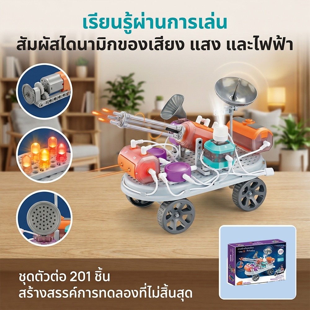 ตัวต่อบล็อกอิเล็กทรอนิกส์ ชุดทดลองวงจรไฟฟ้า ของเล่นวิทยาศาสตร์ ของขวัญวันเกิดเด็กผู้ชาย
