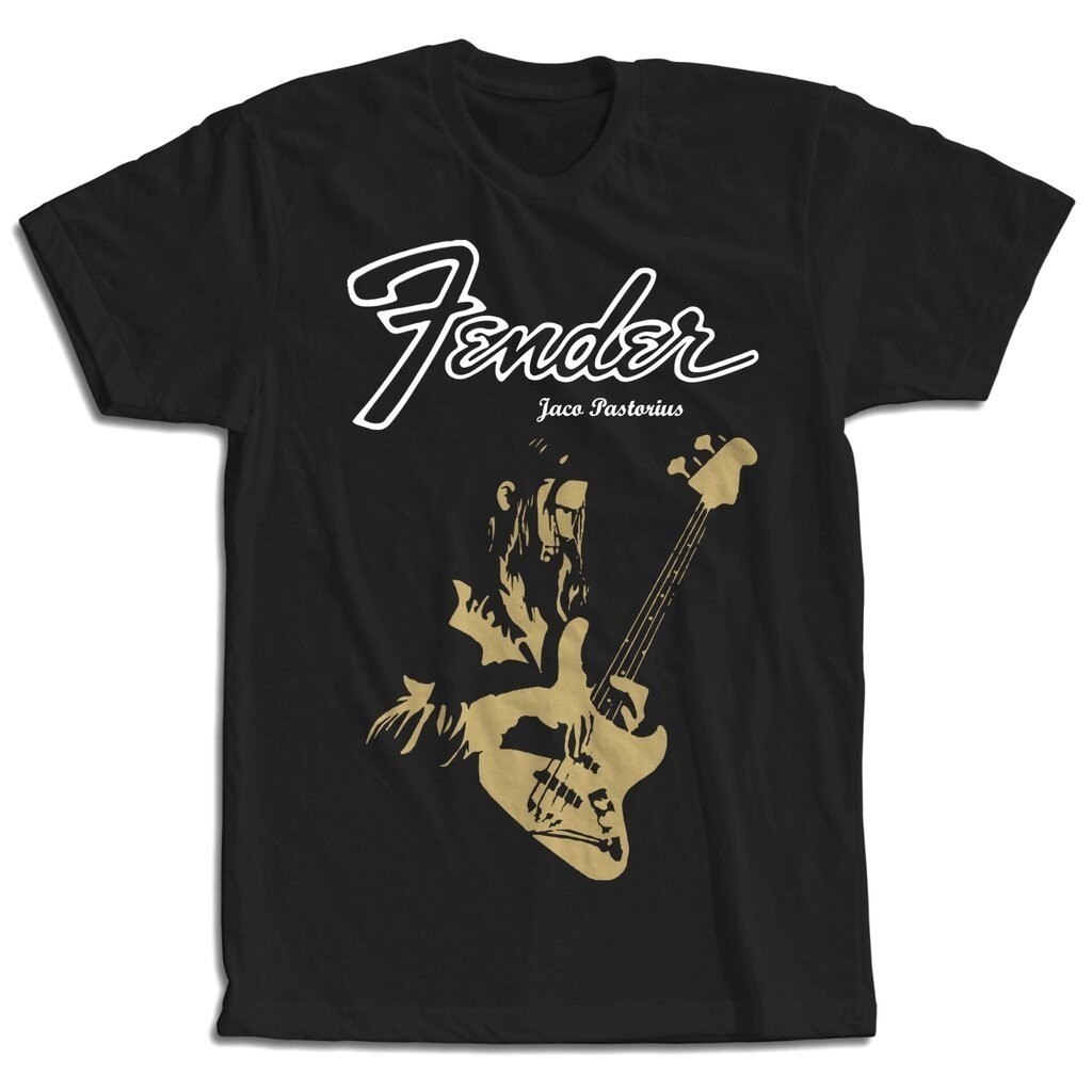 เสื้อยืด Fender Jazz Bass สไตล์ดนตรี ร็อก ผ้าฝ้ายนุ่ม ใส่สบาย