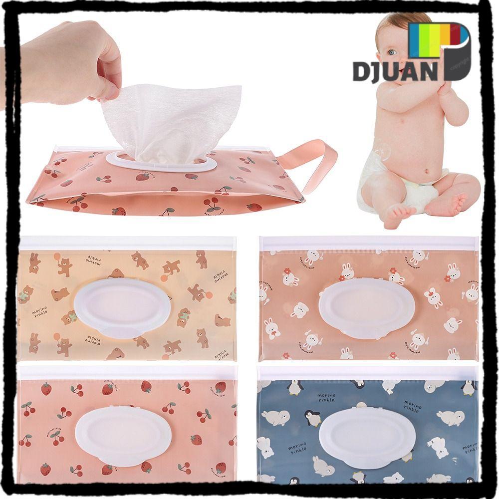 DUOJUAN Wipes Holder , Flip Cover EVA Wet Wipes Bag, Cosmetic Pouch With Buckle Tissue Box Outdoor