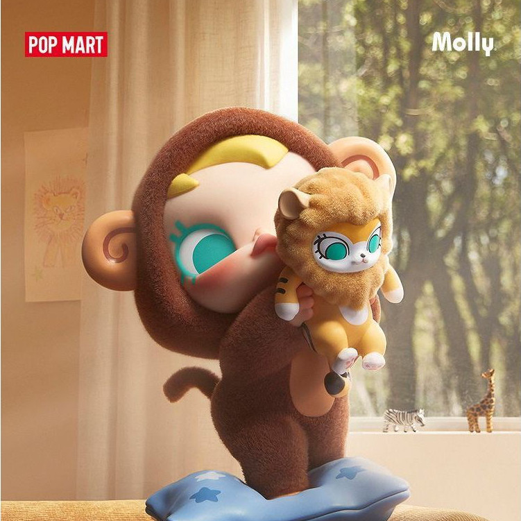 ของแท้ POP MART Baby Molly Meow Fun Cross-Life Series รูป Mystery กล่องอินเทรนด์ตกแต่งของขวัญ P0HC