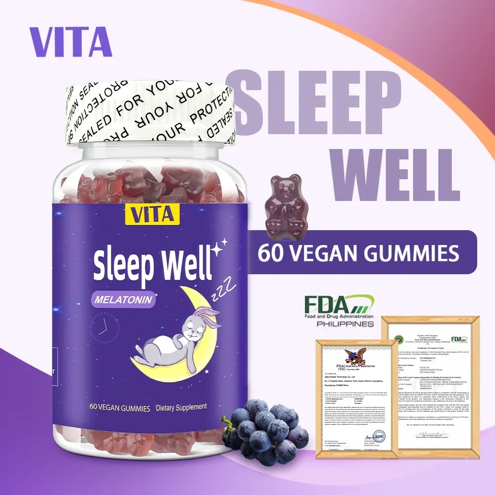 VITA Sleep Gummies หลับเร็ว นอนหลับสบาย บรรเทาอาการเมื่อยล้า SLQP