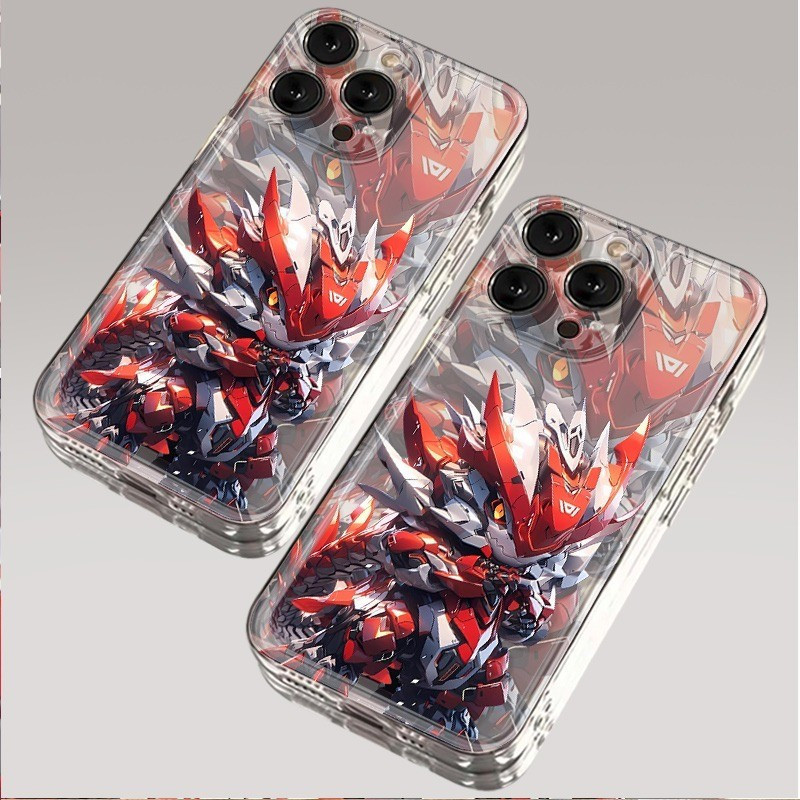 รวมทุกอย่างเคสโทรศัพท์แบบนุ่มโปร่งใสกันกระแทกอินเทรนด์รุ่น Q Mecha สัตว์เหมาะสําหรับ iPhone 12PROMAX