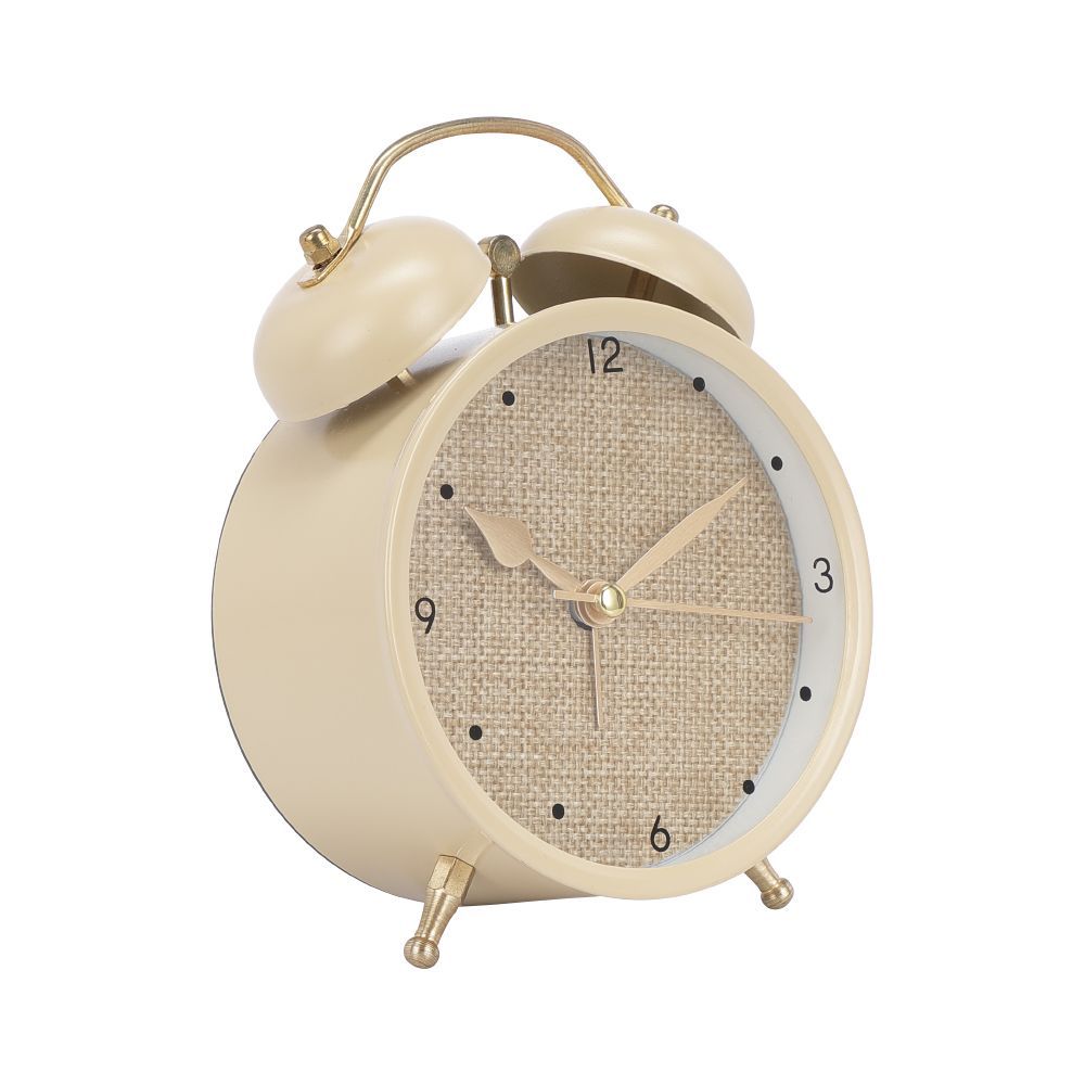 INDEX LIVING MALL นาฬิกาปลุก รุ่นออลโมด้า ขนาด 5 นิ้ว - สีเบจ/ไลท์ วู้ด