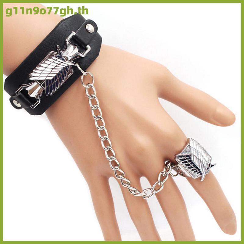 สร้อยข้อมือพร็อพคอสเพลย์จาก GNH amine Attack ON Titan + แหวนสวมนิ้วคอลเลกชั่นแฟนๆ