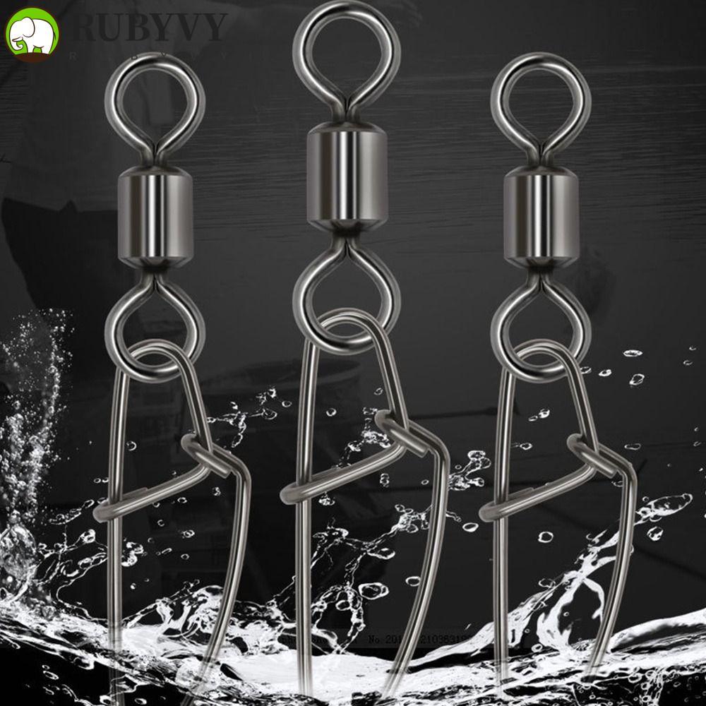 RUBYVY 50 ชิ้น Rolling Swivel Solid Ring 1 #-8 # Heavy Duty Ball