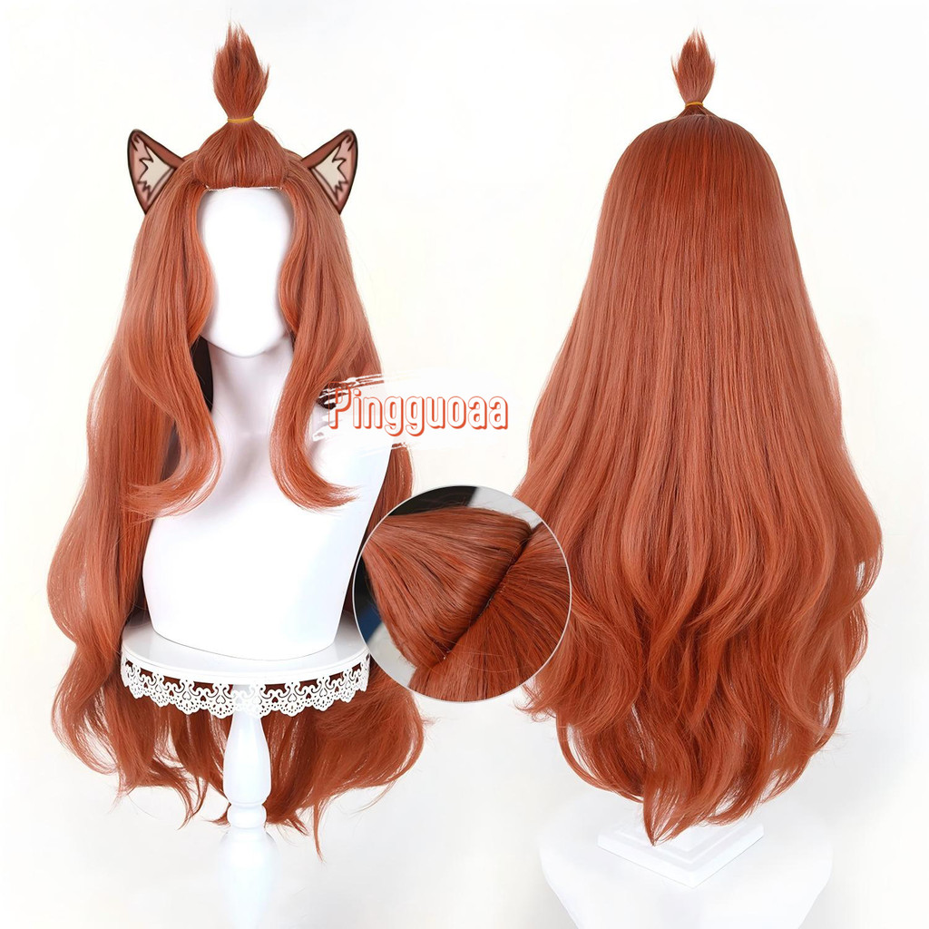 Manmei Chainsmoker Cat  Aruko Sakai คอสเพลย์วิกผม Arueko 80 ซม.ยาวสีน้ําตาลสีส้มผู้หญิงผมอะนิเมะวิกผมสังเคราะห์ทนความร้อน