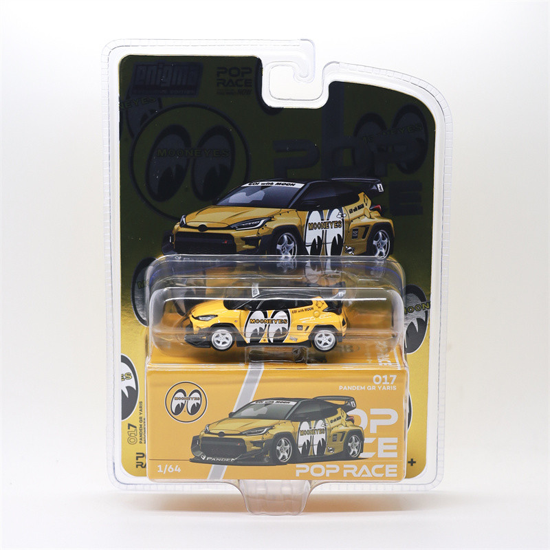 Enigma x Pop Race 1:64 GR Yaris Pandem Rocket Bunny Mooneyes Blister Card Version รถเหล็กโมเดล