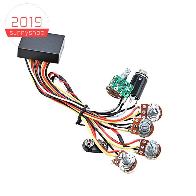 [sunnyshop2019]Bass 3 Band Active & Passive EQ Equalizer Preamp Circuit สําหรับ Bass Pickup
