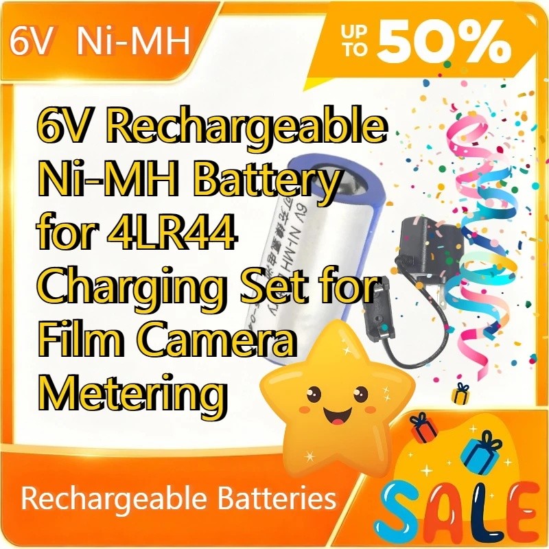 ชุดชาร์จแบตเตอรี่แบบชาร์จไฟได้ 6V Ni-MH สําหรับแบตเตอรี่กล้องฟิล์ม 4LR44