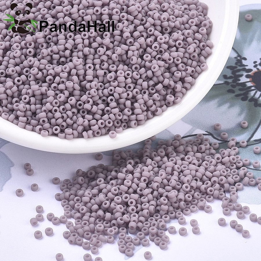 10gs MIYUKI รอบ Rocailles ลูกปัดญี่ปุ่นลูกปัด 11/0 (RR410F) Matte ทึบแสง Mauve 11/0 2x1.3 มม.: 0.8 ม