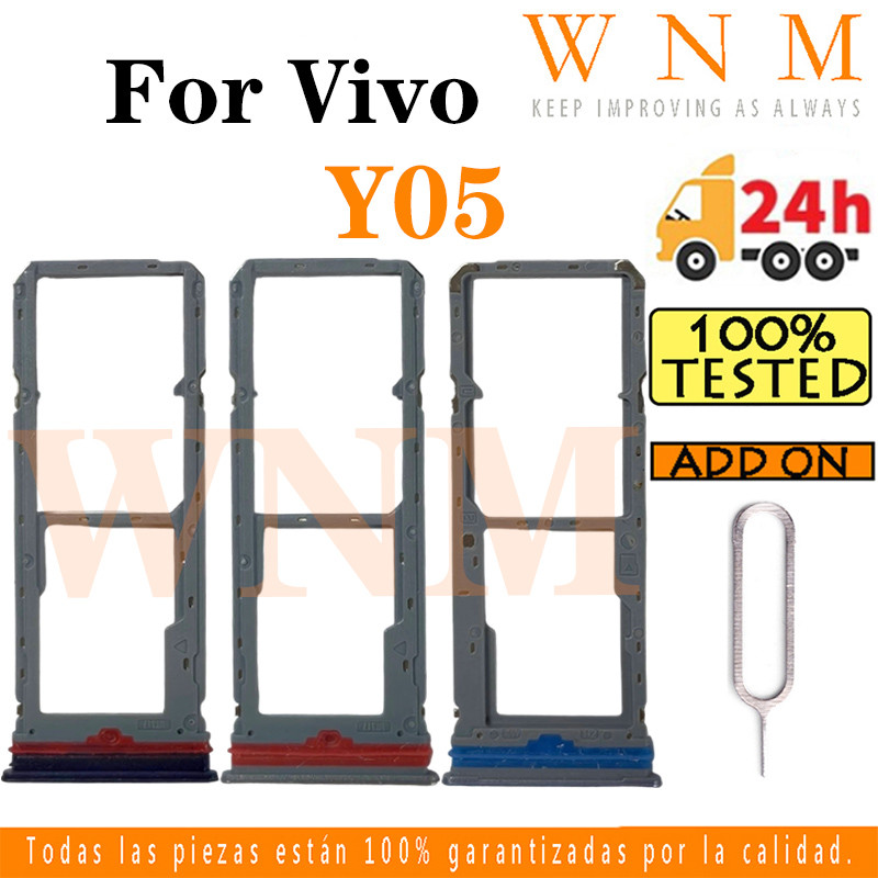 สําหรับ Vivo Y05 ถาดซิมผู้ถือบัตรผู้ถือบัตร Reader SD Slot อะแดปเตอร์อะไหล่