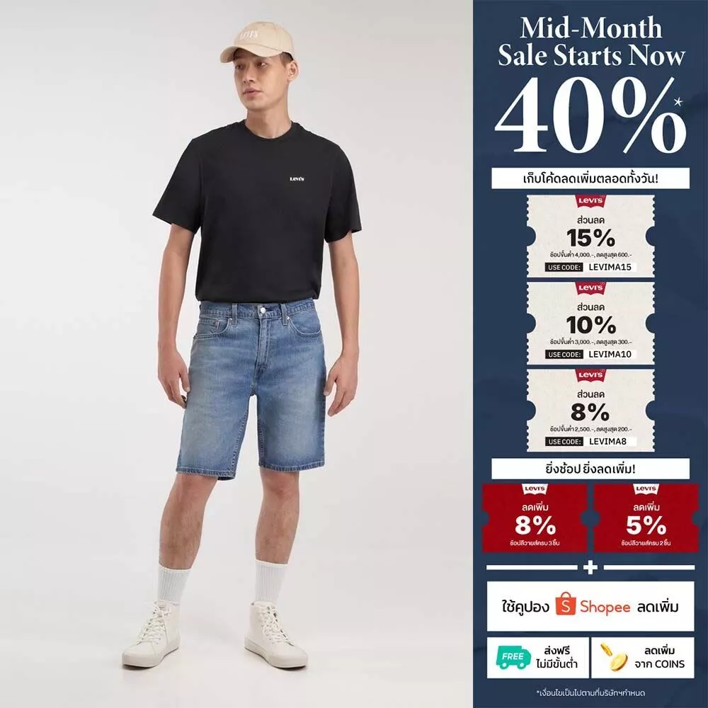 Levi's® กางเกงยีนส์ขาสั้น รุ่น Standard Jean Shorts