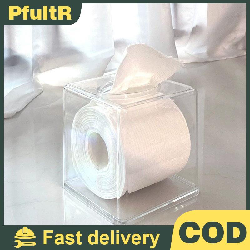 กล่องทิชชู่แบบใส 1 ชิ้นสําหรับใช้ในโต๊ะ,ภาชนะใส่กระดาษม้วนในห้องน้ํา,เหมาะสําหรับห้องครัวและใช้ในบ้าน