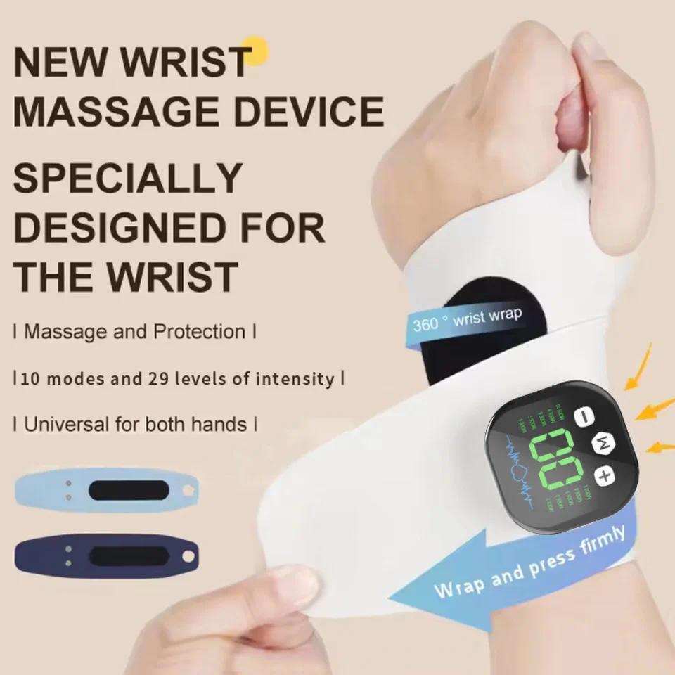 【QJ】1/2PC EMS Electric Hand Wrist Massage Wrist Brace Vibration Massage Wristband Masajeador Machine