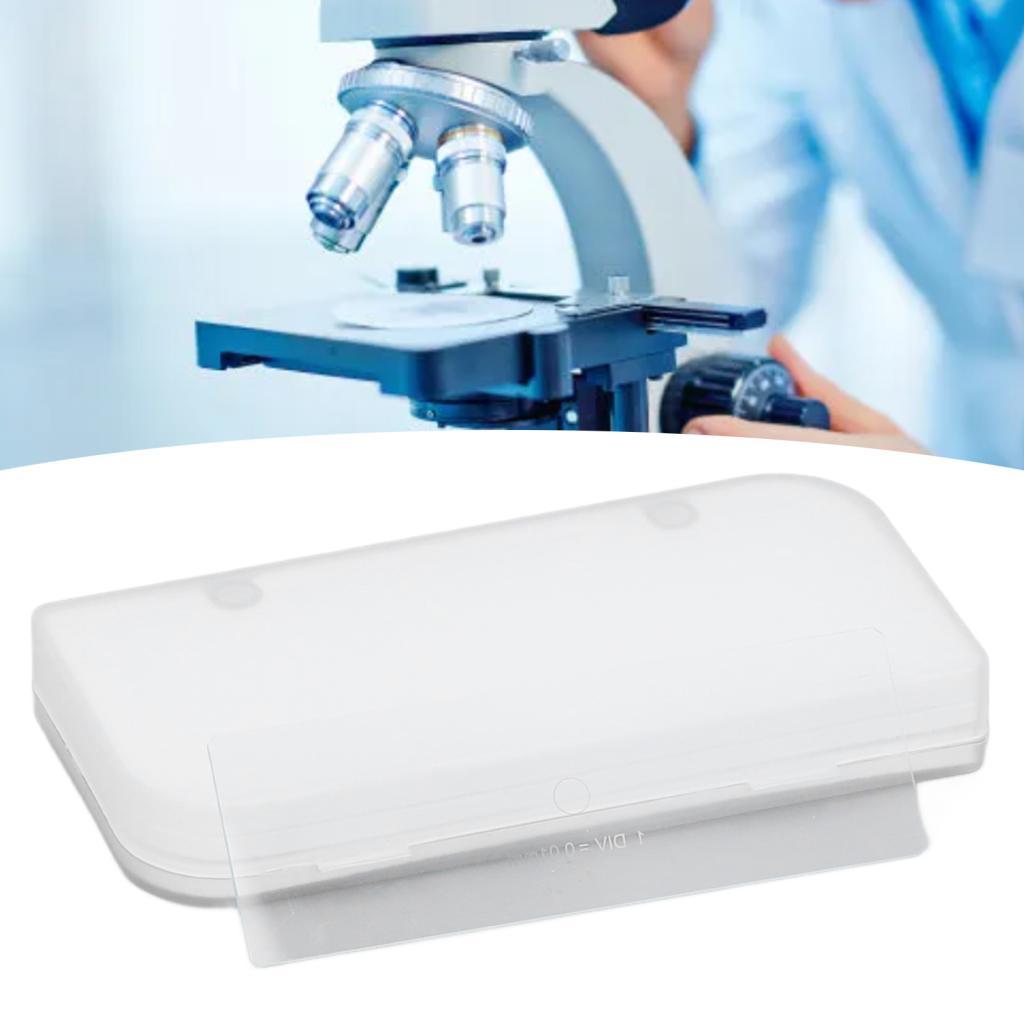 0.01 มม.Stage Micrometer กล้องจุลทรรศน์กล้องสไลด์การสอบเทียบ Optical Glass สำหรับสอบเทียบ