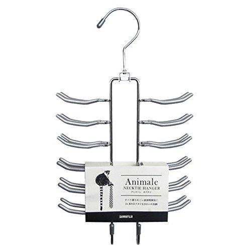 [Direct from Japan] Sawafuji Clothing Hanger, Animale Tie Hanger, Silver, Holds 24 Ties, AN-04