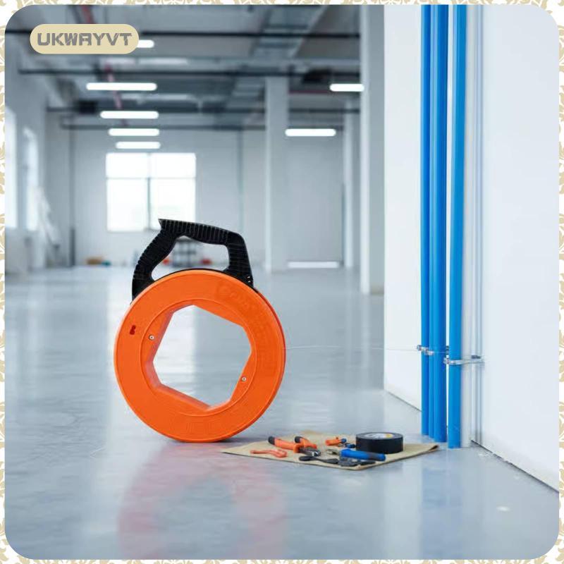 [ukwryvt] Conduit Wire Guide Reel สําหรับดึงสายเคเบิลพร้อมที่จับตามหลักสรีรศาสตร์และที่อยู่อาศัยป้อง