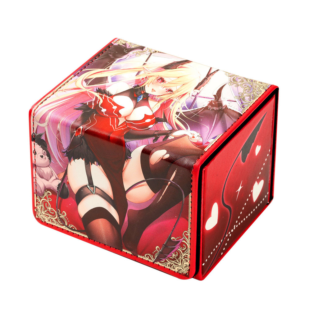 [การ์ดแมวดํา] Yu-Gi-Oh-Card Box-Red Tears Demon Day of Tears Moment Demon Big Ray Card Box Leather