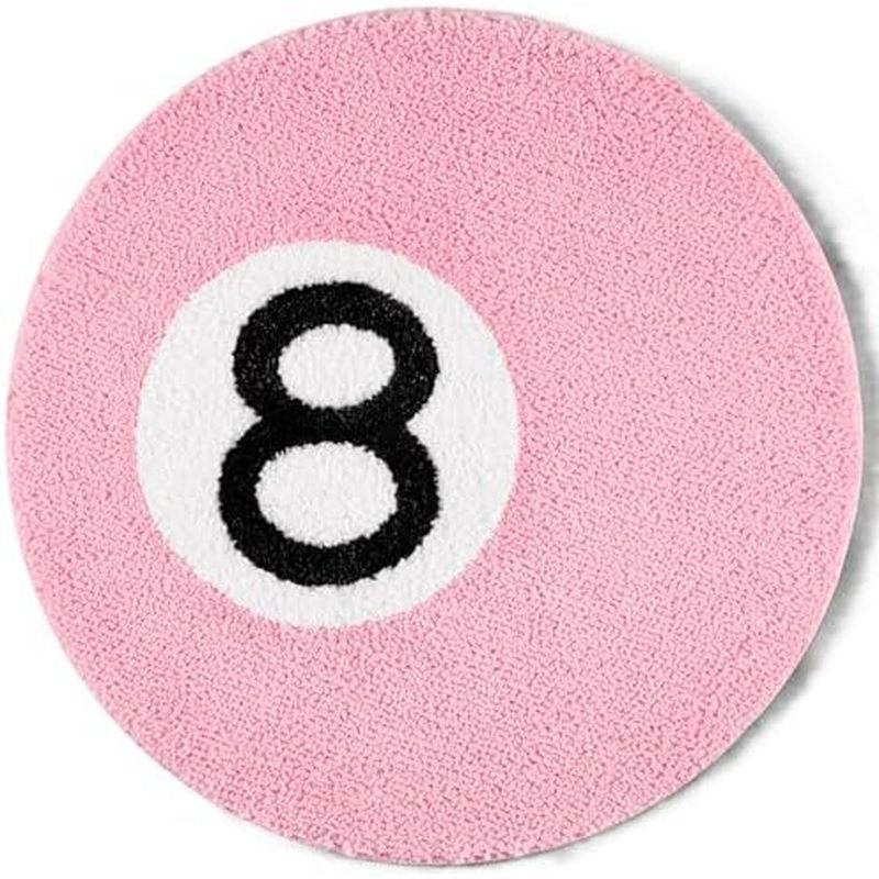 Dripykiaa Pink 8 Ball Round Area Rug 24 นิ้ว, Soft Plush Decor | 24 นิ้วสีชมพู 8 Ball รอบพรมนุ่มรู้ส