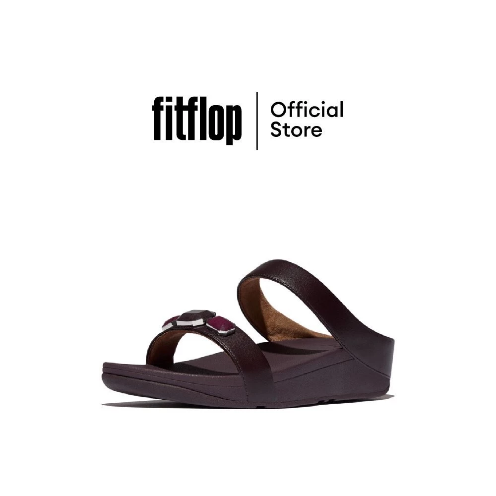 FITFLOP FINO MULTI-STONE LEATHER SLIDE รองเท้าแตะผู้หญิง รุ่น IU8-C88 สี PURPLE