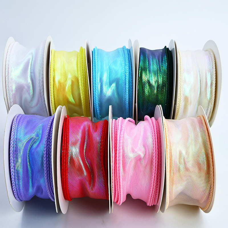 Symphony Fishtail Yarn Floral Ribbon Baking Cake Edge Bouquet Wave Yarn ตกแต่งริบบิ้นผีเสื้อ