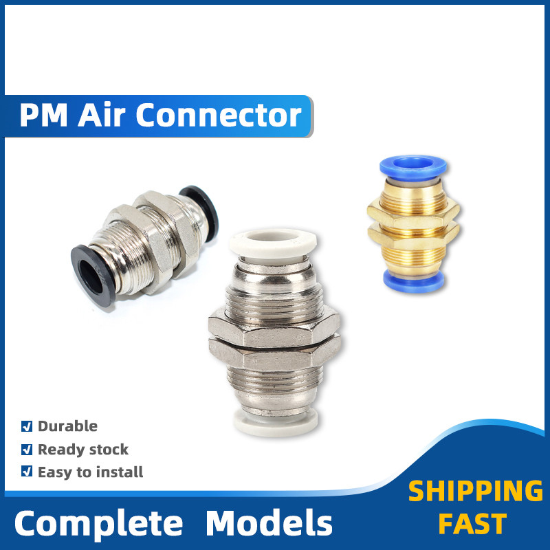 Air Pneumatic Fitting 4 6 8 10 12 มม.OD ท่อท่อ One Touch Push In Connector PM Quick Joint