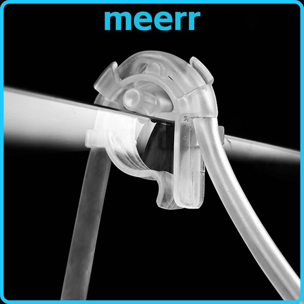 MEERR 2 ชิ้น Aquarium Air Tube Holder คลิป, เหมาะกับท่อกลม 4-6 มม. U รูปคลิป Fish Tank Air Tube Fixi