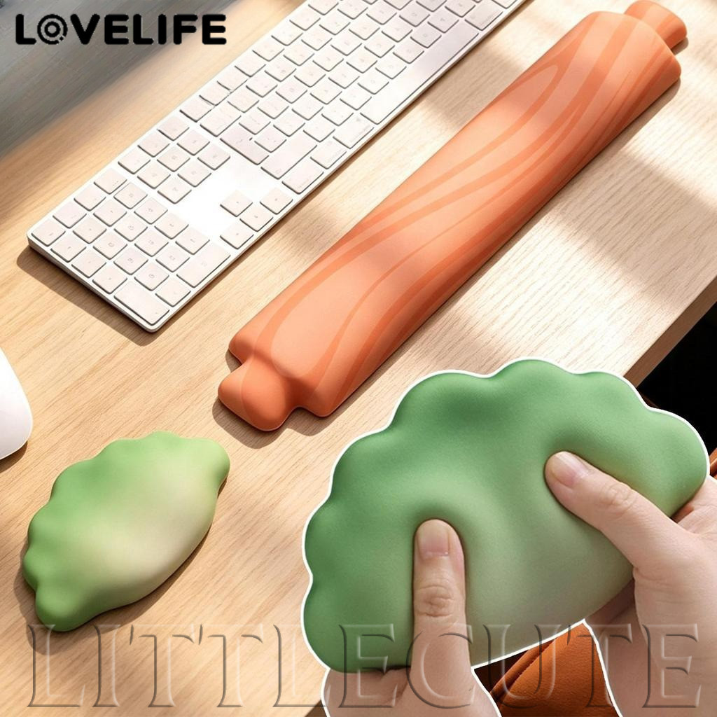 [AUTO&3C] แผ่นรองข้อมือซิลิโคน Ergonomic 1/2 ชิ้น | ไม้เกี๊ยวและกลิ้งน่ารัก | รีบาวด์ช้า&นุ่ม | ฐานกันลื่น | สําหรับโต๊ะทํางาน เกมมิ่ง และนักเรียน /ราคาดี