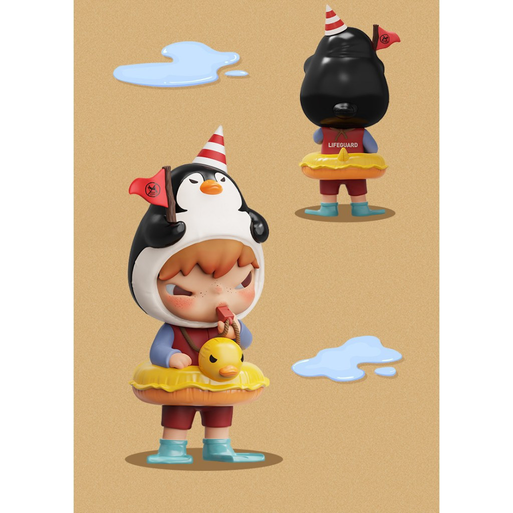 POPMART HIRONO Penguin Lifeguard Figure รวบรวมของเล่นศิลปะ 4IFE