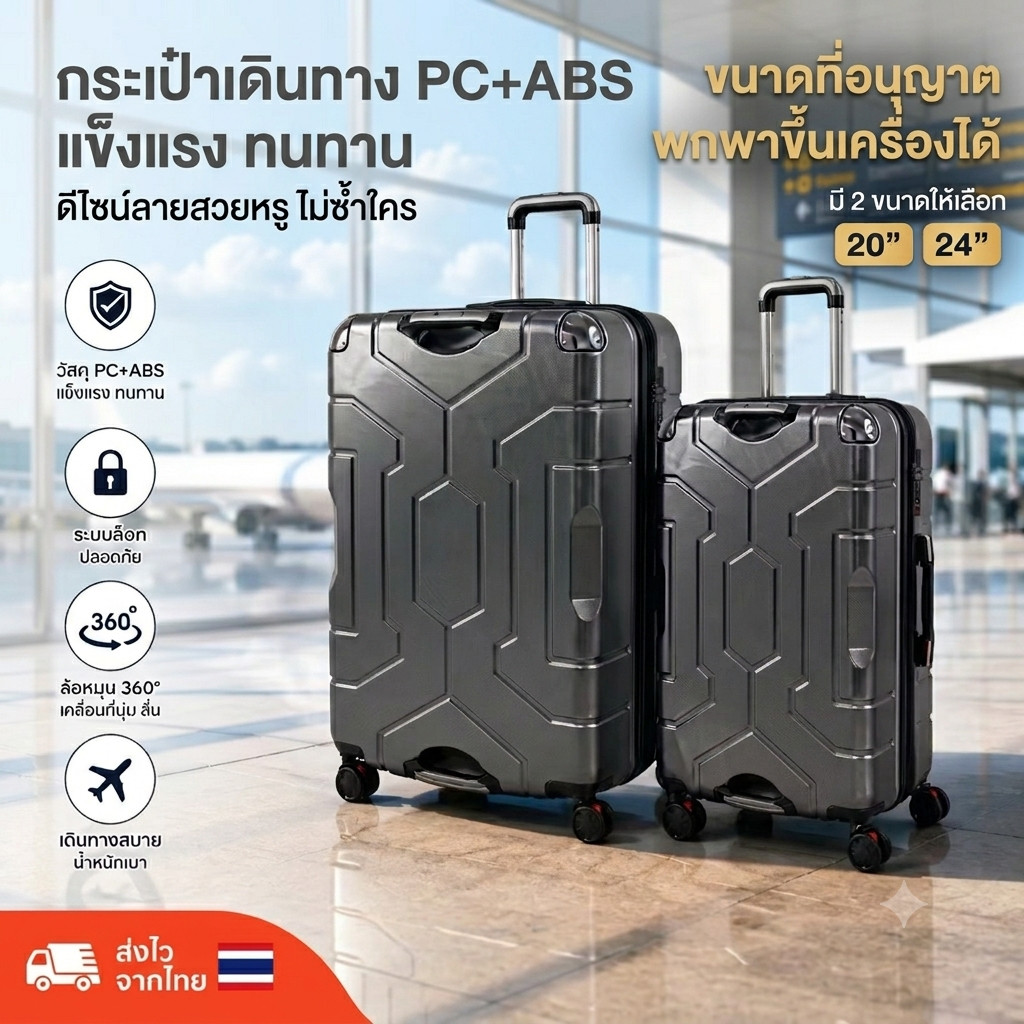 Chao Cool Mechanical สามมิติ Hardshell รถเข็นกรณีหนา PCABS สวมกระเป๋าเดินทาง 20 นิ้วพกขึ้นเครื่อง 24 นิ้วความจุขนาดใหญ่
