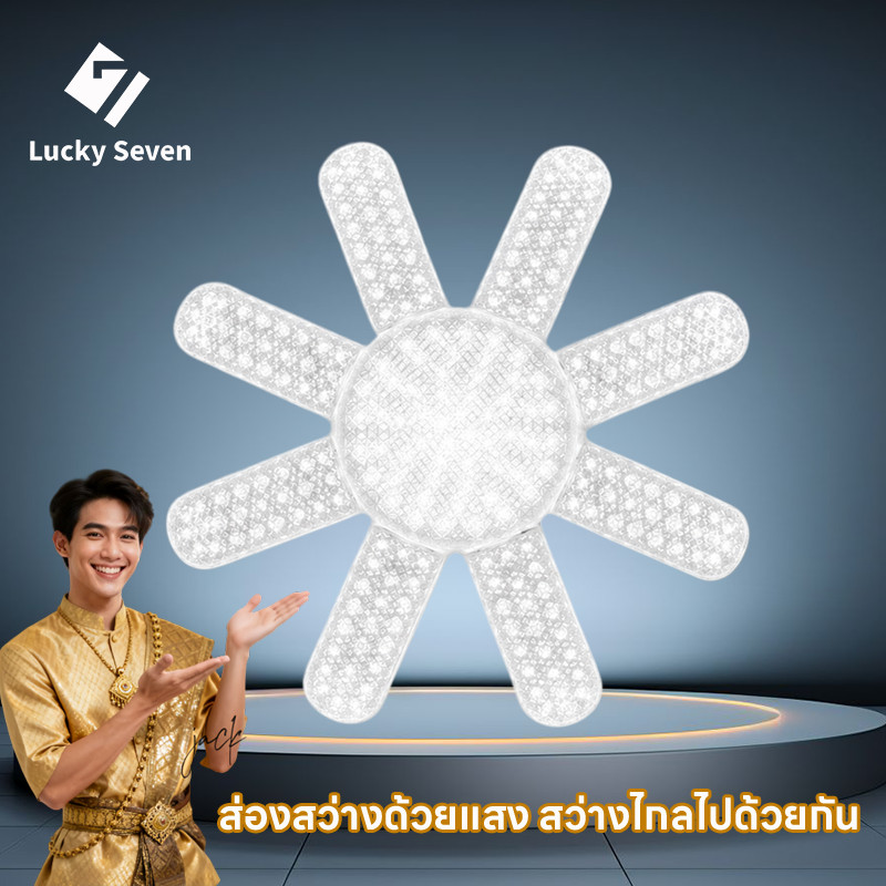 หลอดไฟใบพัด LED BULB 1500W หลอดไฟเพชร พับเก็บได้ 8แฉก ขั้วE27 สว่างมาก ประหยัดไฟ มอก. แท้