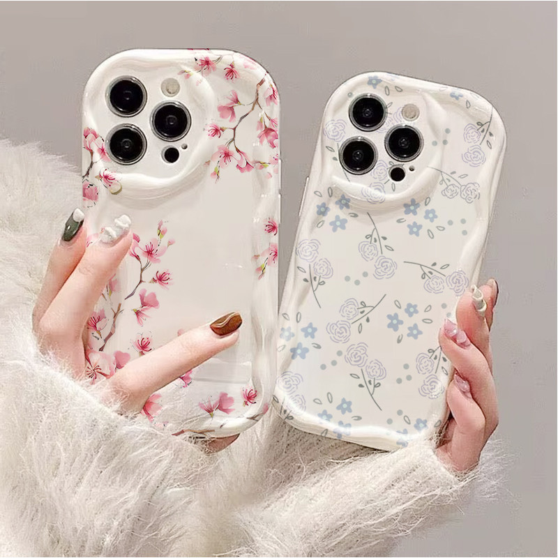 INS สีชมพู Peony ดอกไม้สีขาวสําหรับ VOVO V70 FE T50 Pro Y31D Y05 V60 V50 Lite Y31 Y400 Pro Y04 V40 L