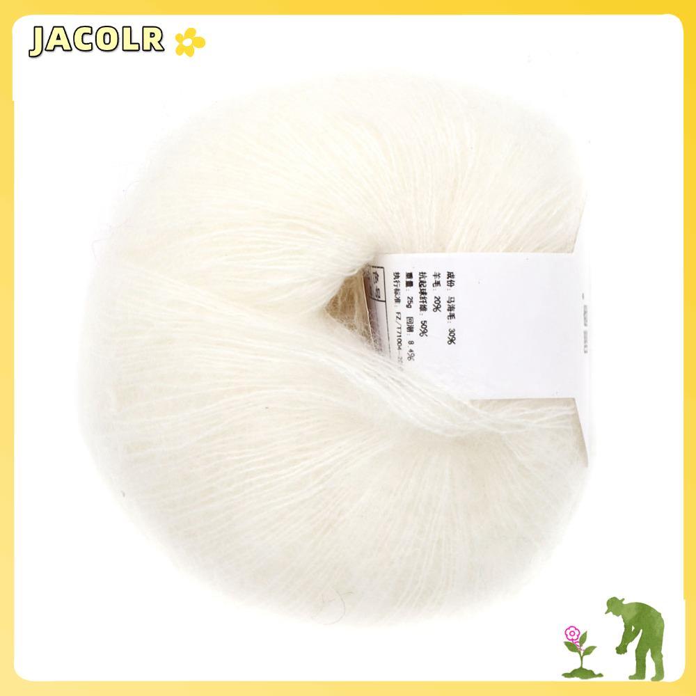 JACOLR Mohair Yarn, Thin Gauge Long Wool Faux Mohair Yarn, Soft Fuzzy Fur Soft Texture Fine Yarn สํา