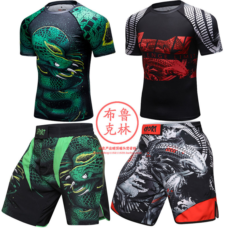 Venom Viper Koi Muay Thai Suit กางเกงขาสั้นแขนสั้นต่อสู้กางเกงกีฬามวย Sanda Fighting Fitness Trainin