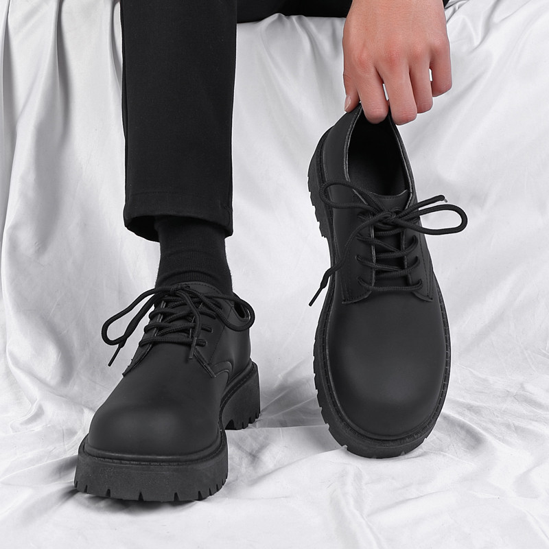 Men Platform Derby Shoes Lug Sole Business Daily Casual Leather Oxford Shoes
