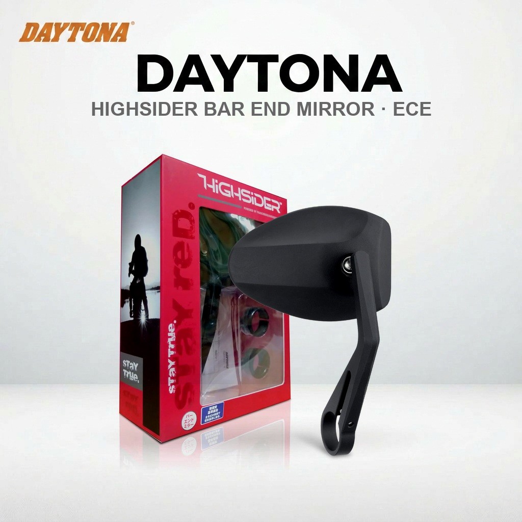 กระจกมองข้างปลายแฮนด์ Daytona (Highsider) ปรับมุมได้ ผ่านมาตรฐาน ECE มอเตอร์ไซค์ | Daytona Bar End M