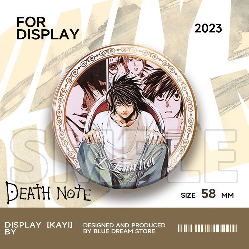 DEATH NOTE/Yagami/DEATH Notes สินค้า Yagami Moon L อะนิเมะ Tinplate เลเซอร์ป้าย/Xiu