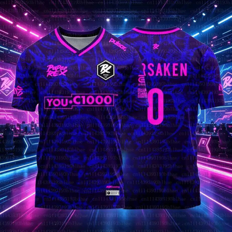 26/27 Rex Paper Valorant Mens T-Shirt Gaming Team PRX Uniform Jersey F0RSAKEN Game Street Style Casu