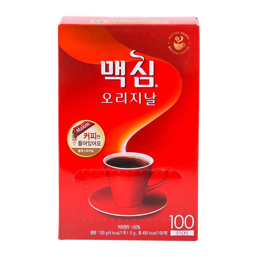 Maxim Original Coffee, กาแฟดํา, 100 แท่ง (1.0g x 100T) (ไม่มีน้ําตาลและครีม)