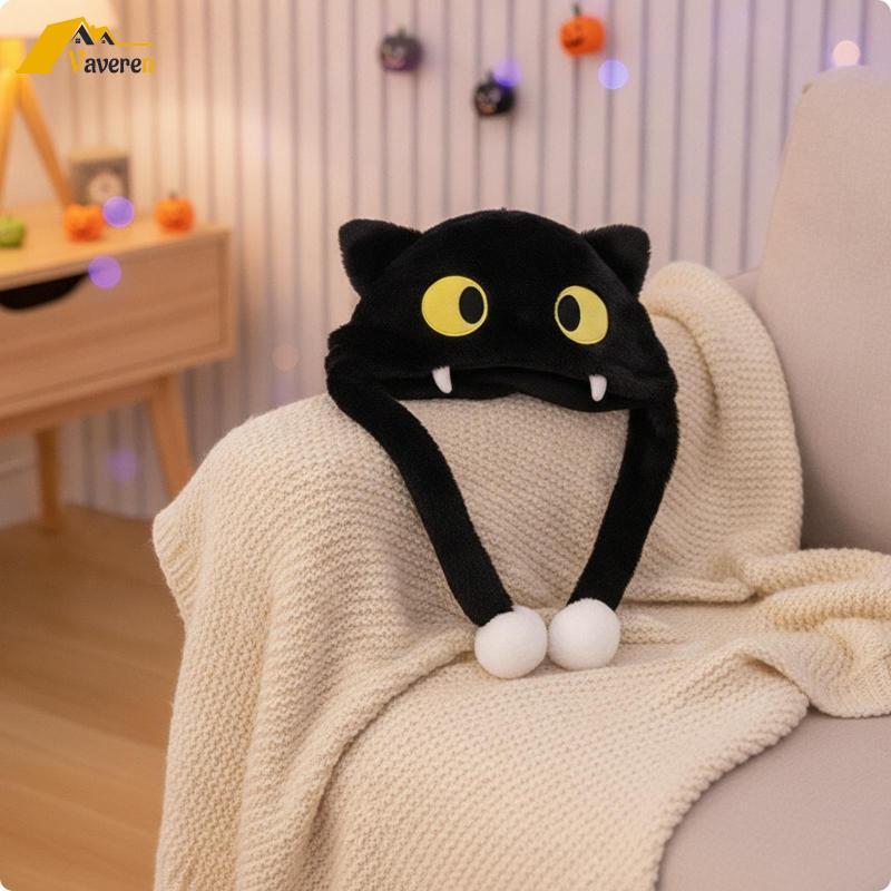 [Vaveren] หมวก Fuzzy พร้อม Pom-Poms Fuzzy Cat Hat สบาย Cozy สําหรับวัยรุ่น เครื่องแต่งกาย ปาร์ตี้ ฮา