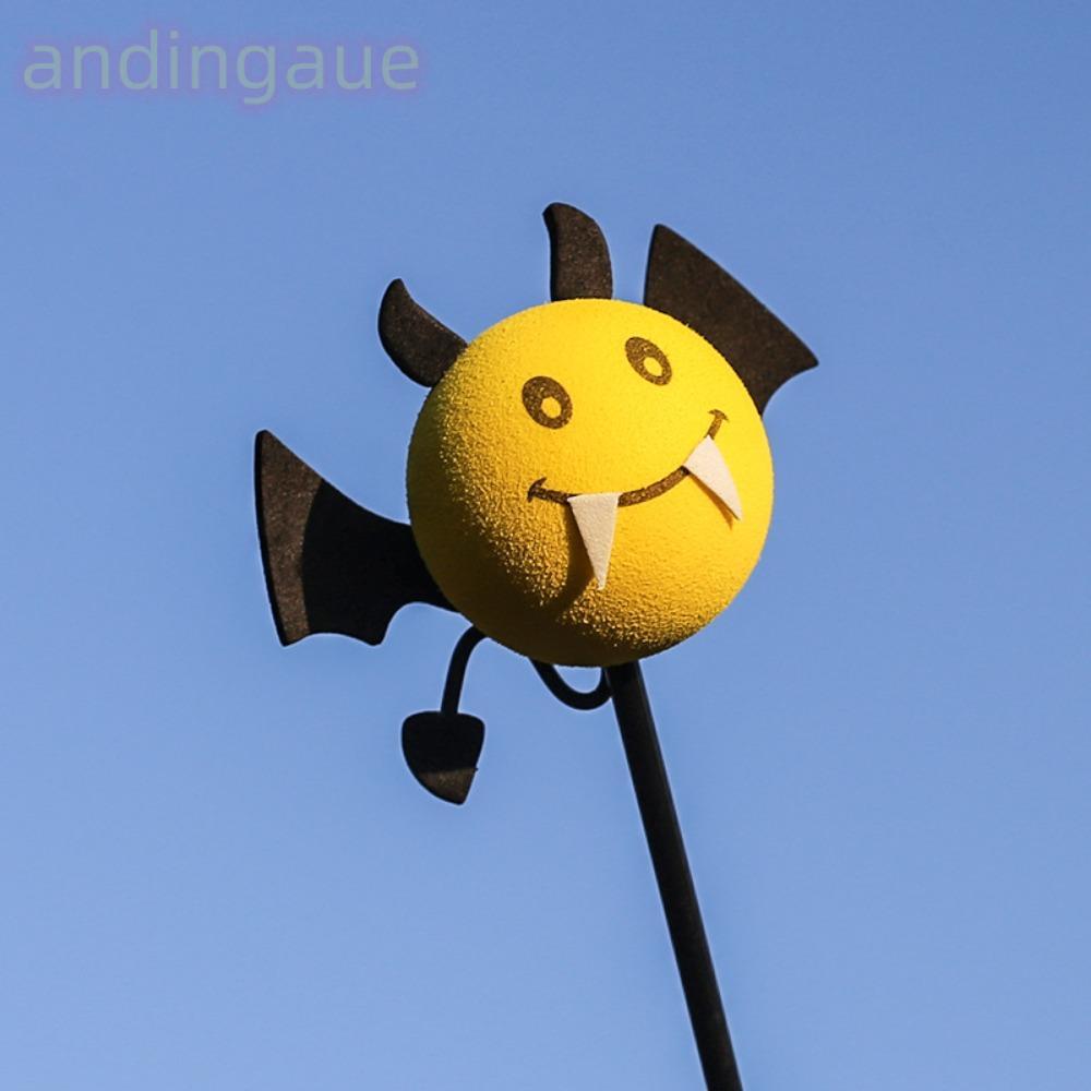 ANDIN Car Bat Antenna Toppers, Halloween Bumble Bee Honey Bee Car Antenna Toppers, Happy Face Cartoo