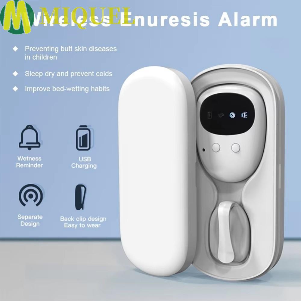 MIQUELZA เตียง Wetting Enures Alarm, USB ชาร์จไร้สาย Bedwetting Alarm, ความไวสูงแบบพกพาอัจฉริยะ Sens