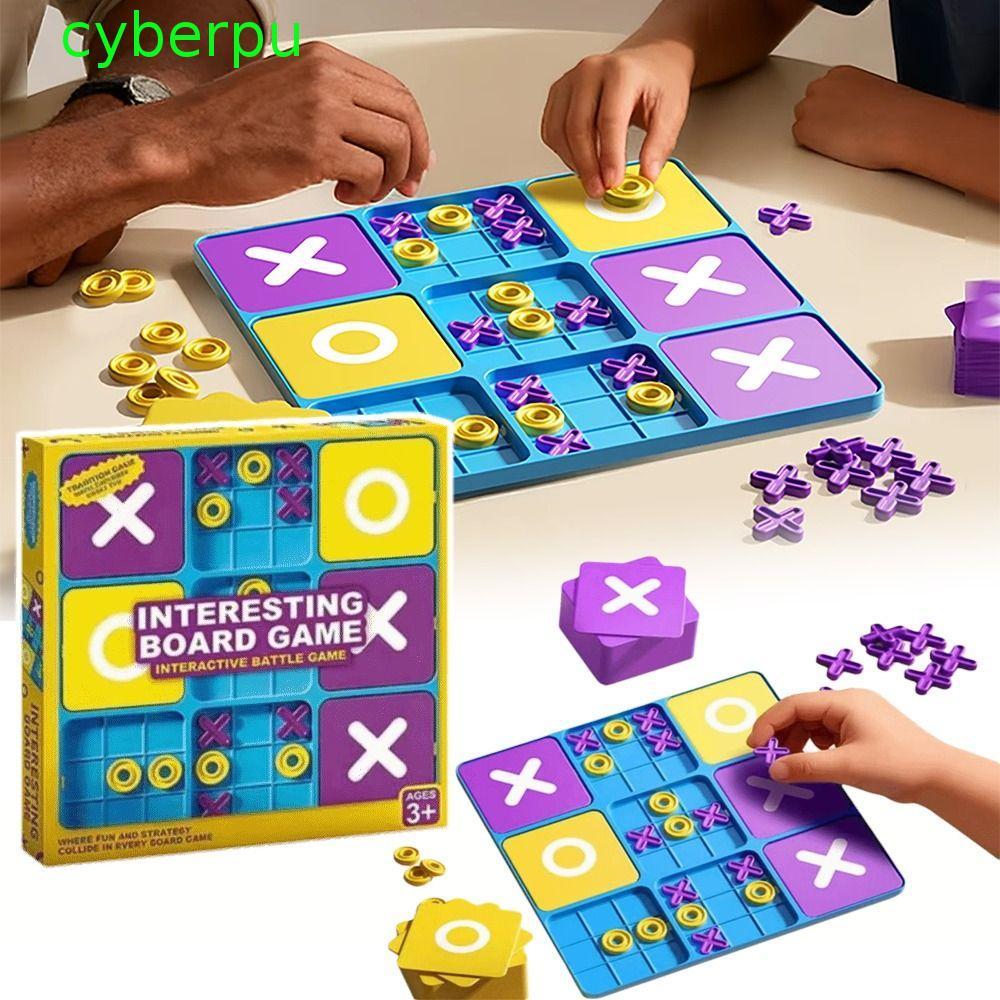 CYBERPULSE Tic Tac Toe Board Game, Creative Montessori Montessori Puzzle Table Game, Tabletop Game C