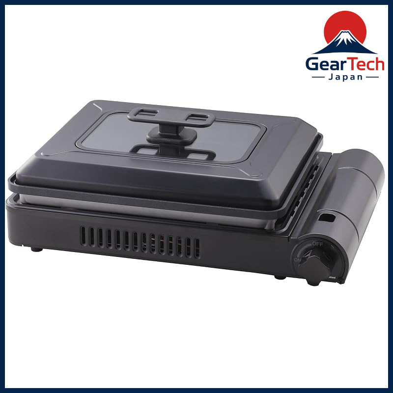 Iwatani Portable Gas Hot Plate Set: Yaki-Josansan Beta Plus CB-GHP-BPLS + Home Chef Plate【Direct fro